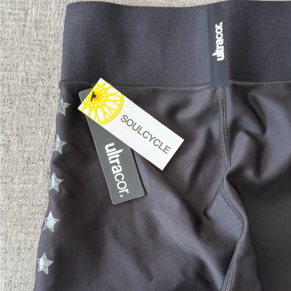 Ultracor feat Soul cycle Black Matte Flash Knockout Star Side Leggings  S NWT - Picture 3 of 6